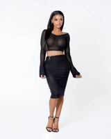 Ribbed & Waist Zipper Dress