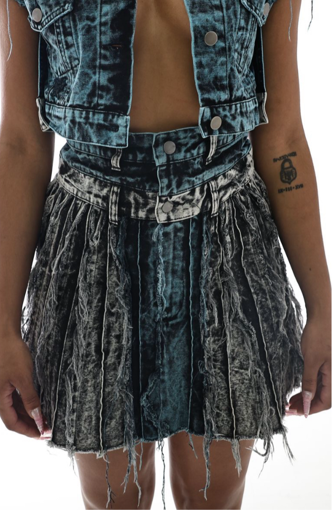 Rue Stonewashed Denim Skirt